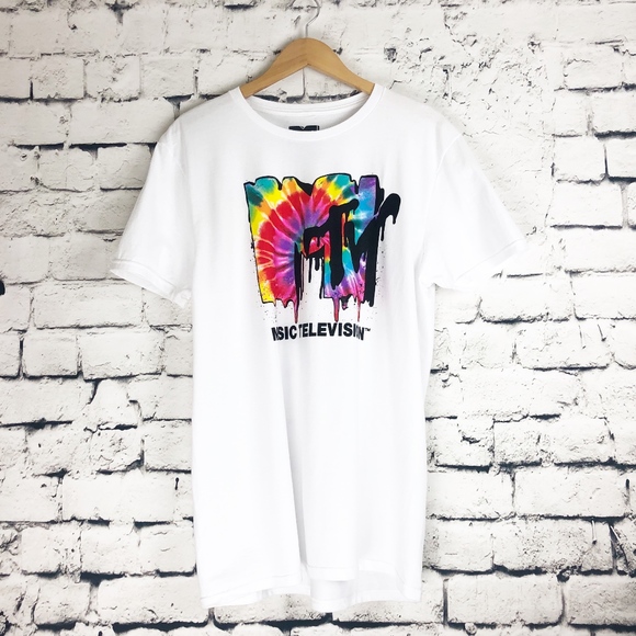 MTV Tops - MTV Rainbow Tie-Dye Graphic T-Shirt